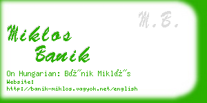 miklos banik business card